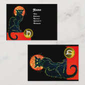 MONOGRAM VAN DE ZWARTE CAT-PARTIJ VISITEKAARTJE (Voorkant / Achterkant)