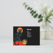 MONOGRAM VAN DE ZWARTE CAT-PARTIJ VISITEKAARTJE (Staand voorkant)