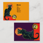 MONOGRAM VAN DE ZWARTE CAT-PARTIJ VISITEKAARTJE (Voorkant / Achterkant)