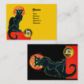 MONOGRAM VAN DE ZWARTE CAT-PARTIJ VISITEKAARTJE (Voorkant / Achterkant)
