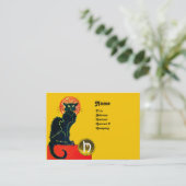 MONOGRAM VAN DE ZWARTE CAT-PARTIJ VISITEKAARTJE (Staand voorkant)