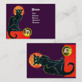 MONOGRAM VAN DE ZWARTE CAT-PARTIJ VISITEKAARTJE (Voorkant / Achterkant)