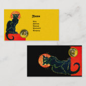 MONOGRAM VAN DE ZWARTE CAT-PARTIJ VISITEKAARTJE (Voorkant / Achterkant)