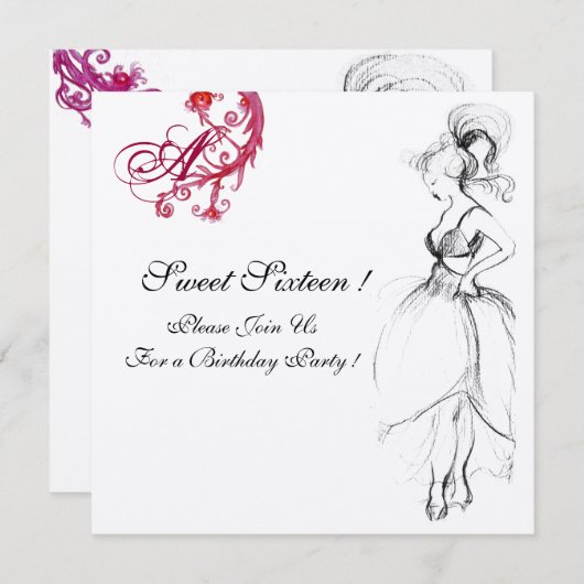 MONOGRAM VAN DE ZWITTE PARTIJ, rood zwart en goud Kaart (Voorkant / Achterkant)