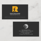 Monogram van een elektricien visitekaartje (Voorkant / Achterkant)