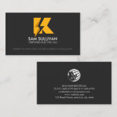 Monogram van een elektricien visitekaartje (Voorkant / Achterkant)