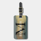 Monogram van Elegant Abstract goud en grijze Manne Bagagelabel (Voorkant verticaal)