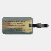 Monogram van Elegant Abstract goud en grijze Manne Bagagelabel (Achterkant horizontaal)