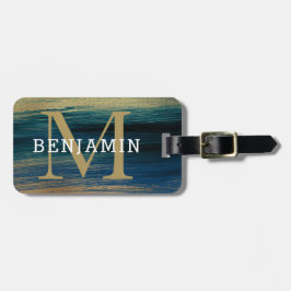 Monogram van Elegant Abstract goud en Mannen van d Bagagelabel