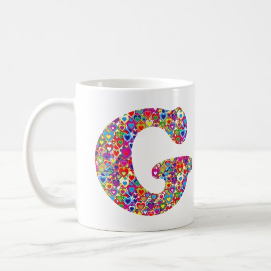 Monogram van G van de pret het Kleurrijke Koffiemok