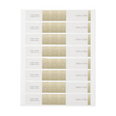 MONOGRAM VAN GLAMOROUS GOLD WHITE MOSAIC STIPPEN OMWIKKELBAAR ADRESLABEL (Vel)