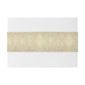 MONOGRAM VAN GLAMOROUS GOLD WHITE MOSAIC STIPPEN UITNODIGINGEN WIKKEL (Achterkant Voorbeeld)