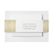 MONOGRAM VAN GLAMOROUS GOLD WHITE MOSAIC STIPPEN UITNODIGINGEN WIKKEL (Voorkant Voorbeeld)