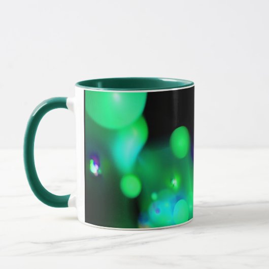 MONOGRAM VAN GROENE BLAUWE ZWARTE FRACTALE BUBBELS MOK (Links)