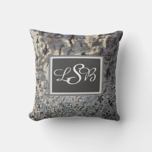 Monogram van het Abstract vertakte patroon van moz Kussen