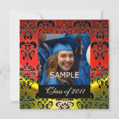 MONOGRAM VAN HET AFSTUDEREN VAN GOUD, RODE, ZWARTE AANKONDIGING (Voorkant)