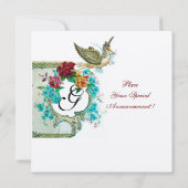 MONOGRAM VAN HET BABY SHOWER VAN DE STORKJES MET R KAART (Achterkant)