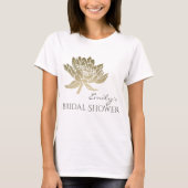 MONOGRAM VAN HET BLEKE GOLD LOTUS VRIJGEZELLENFEES T-SHIRT (Voorkant)