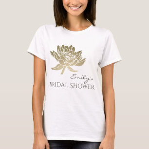 MONOGRAM VAN HET BLEKE GOLD LOTUS VRIJGEZELLENFEES T-SHIRT