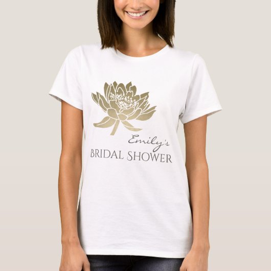 MONOGRAM VAN HET BLEKE GOLD LOTUS VRIJGEZELLENFEES T-SHIRT (Voorkant)