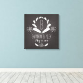 Monogram van het doezelbord van het doezelbord canvas afdruk (Insitu (Houten vloer))