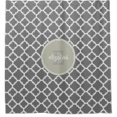 Monogram van het flessenpark van Charcoal en Beige Douchegordijn (Voorkant)