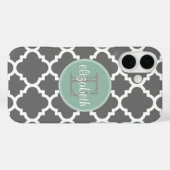 Monogram van het flessenpatroon van Charcoal en Mi Case-Mate iPhone Case (Achterkant (horizontaal))