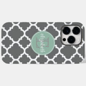 Monogram van het flessenpatroon van Charcoal en Mi Case-Mate iPhone Case (Achterkant (horizontaal))