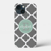 Monogram van het flessenpatroon van Charcoal en Mi Case-Mate iPhone Case (Achterkant)