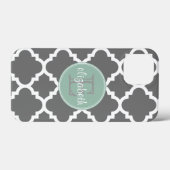 Monogram van het flessenpatroon van Charcoal en Mi Case-Mate iPhone Case (Achterkant (horizontaal))