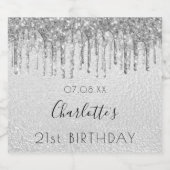 Monogram van het goudzilverglitter sparkling wijnetiket (Enkel label)