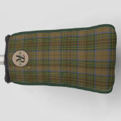 Monogram van het groene bruine Man van het gedepte Golfheadcover (Voorkant)