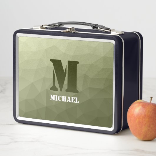 Monogram van het groene, geometrisch maaspatroon v (In situ)