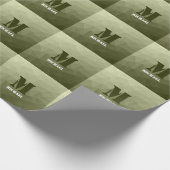 Monogram van het groene, geometrisch maaspatroon v cadeaupapier (Hoek)
