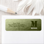 Monogram van het groene, geometrisch maaspatroon v etiket (Insitu)