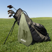 Monogram van het groene, geometrisch maaspatroon v golfhanddoek (Groen)