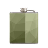 Monogram van het groene, geometrisch maaspatroon v heupfles (Achterkant)