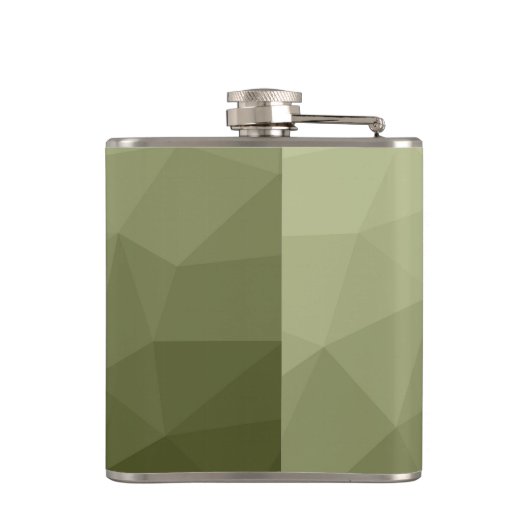 Monogram van het groene, geometrisch maaspatroon v heupfles (Achterkant)