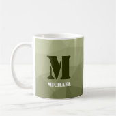 Monogram van het groene, geometrisch maaspatroon v koffiemok (Links)