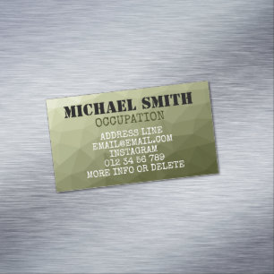 Monogram van het groene, geometrisch maaspatroon v magnetisch visitekaartje