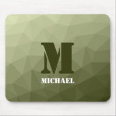 Monogram van het groene, geometrisch maaspatroon v muismat (Voorkant)