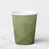 Monogram van het groene, geometrisch maaspatroon v papieren bekers (Achterkant)