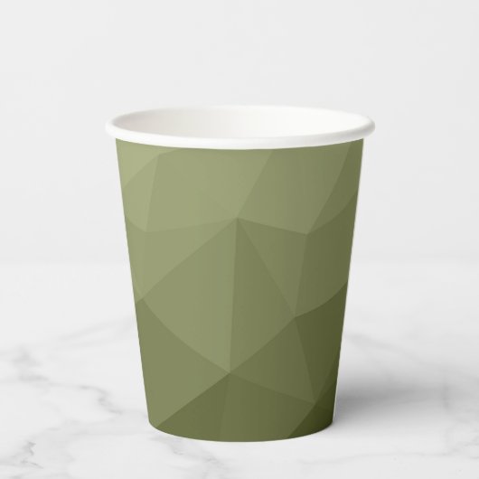 Monogram van het groene, geometrisch maaspatroon v papieren bekers (Achterkant)