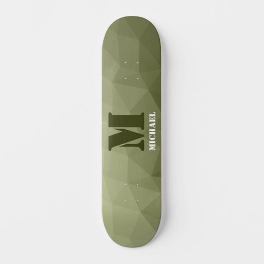 Monogram van het groene, geometrisch maaspatroon v persoonlijk skateboard (Voorkant)
