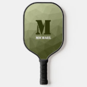 Monogram van het groene, geometrisch maaspatroon v pickleball paddle (Voorkant)