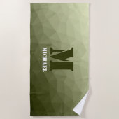 Monogram van het groene, geometrisch maaspatroon v strandlaken (Voorkant)