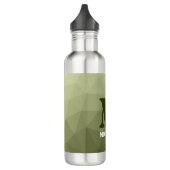 Monogram van het groene, geometrisch maaspatroon v waterfles (Links)