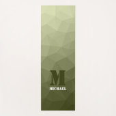 Monogram van het groene, geometrisch maaspatroon v yogamat (Voorkant)