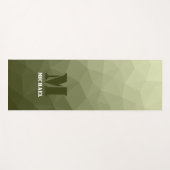 Monogram van het groene, geometrisch maaspatroon v yogamat (Voorkant (horizontaal))