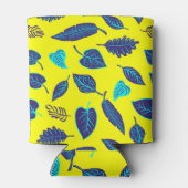 Monogram van het heldere, gele tropische leder blikjeskoeler (Achterkant)